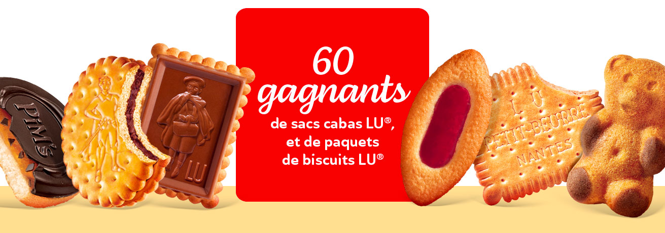 60 gagnants de sacs cabas LU®, et de paquets de biscuits LU®