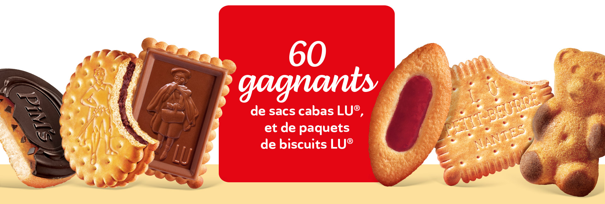 60 gagnants de sacs cabas LU® et de paquets de biscuits LU®