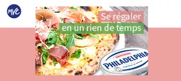 Pizza et fromage philadelphia 