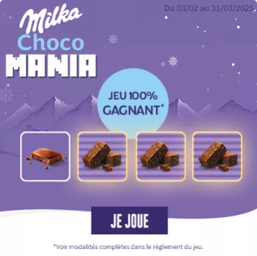 Milka 25 jeu 1 card jeux