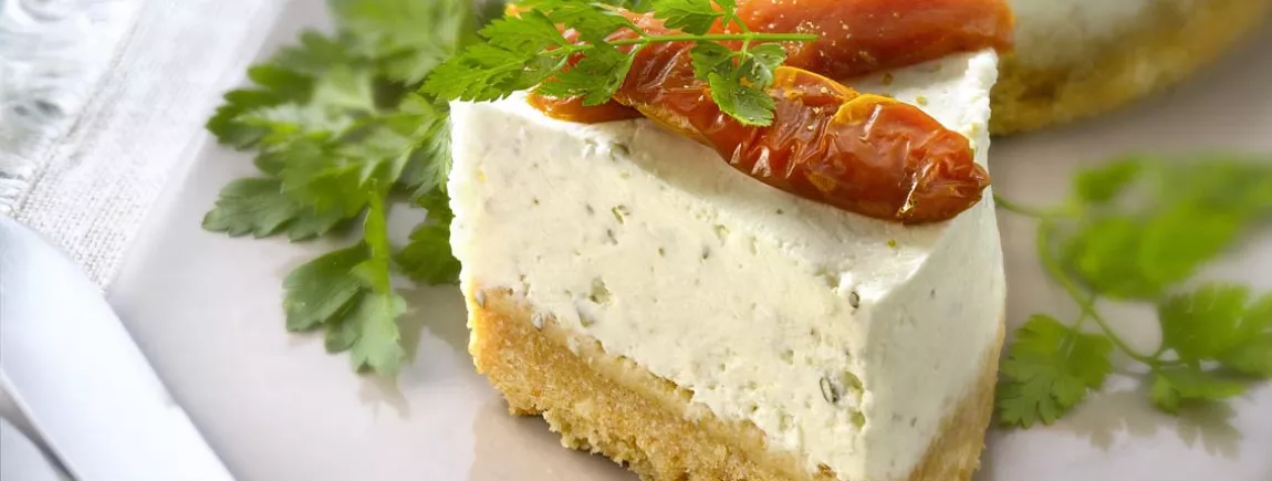 Cheesecake au fromage de chèvre et tomates séchées avec Philadelphia®