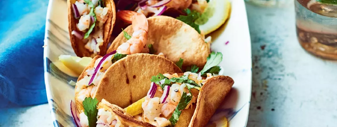 mini tacos et crevettes 