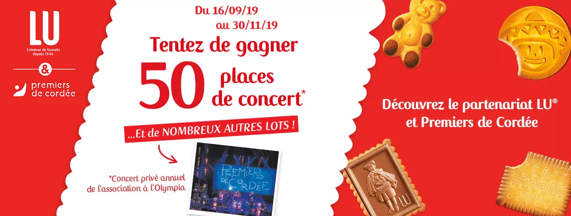 Des palces de concerts à ganger, et plein d’autres lots à l’occasion du partenariat entre LU® et Premiers de Cordée.