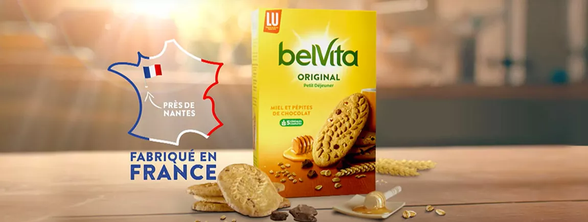 pack de belVita sur une table au soleil