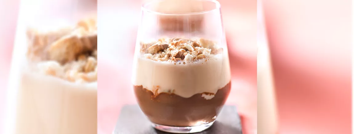 Panacotta aux deux chocolats et aux Véritable Petit Beurre LU®