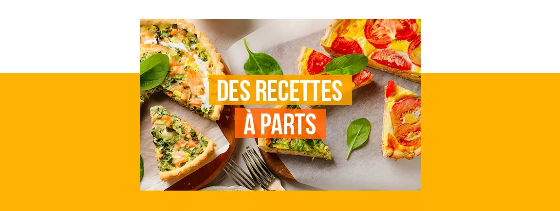 2 quiches découpées, sur une table