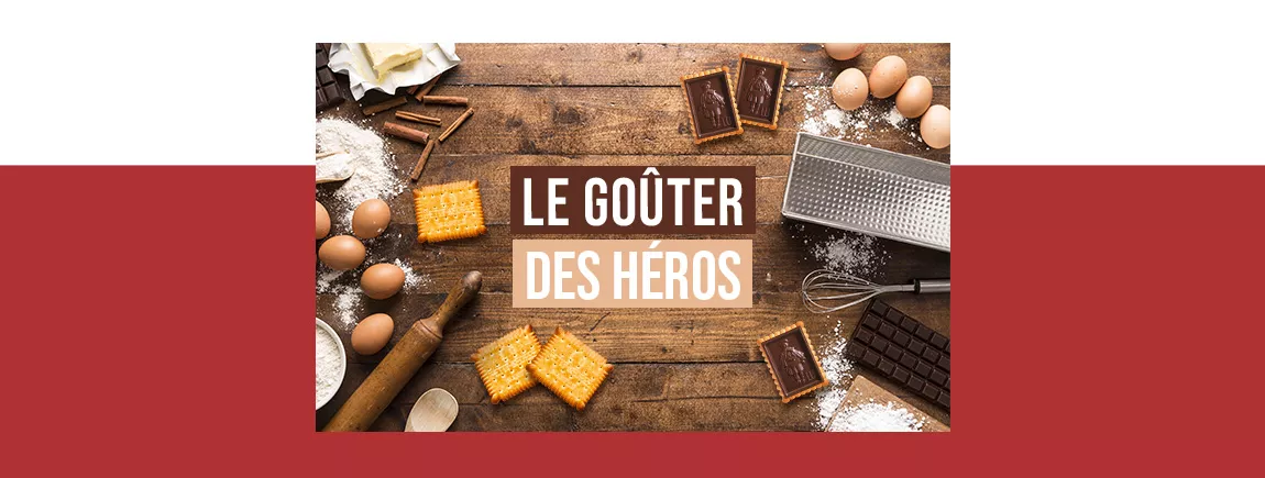 Un plan de travail avec des biscuits Lu et des petits écoliers