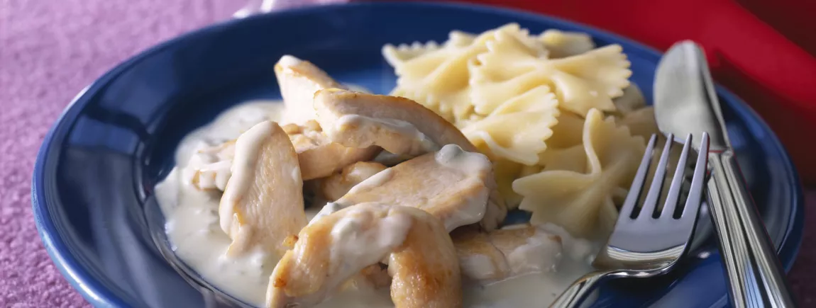 Emincé de poulet à l'italienne, sauce gorgonzola